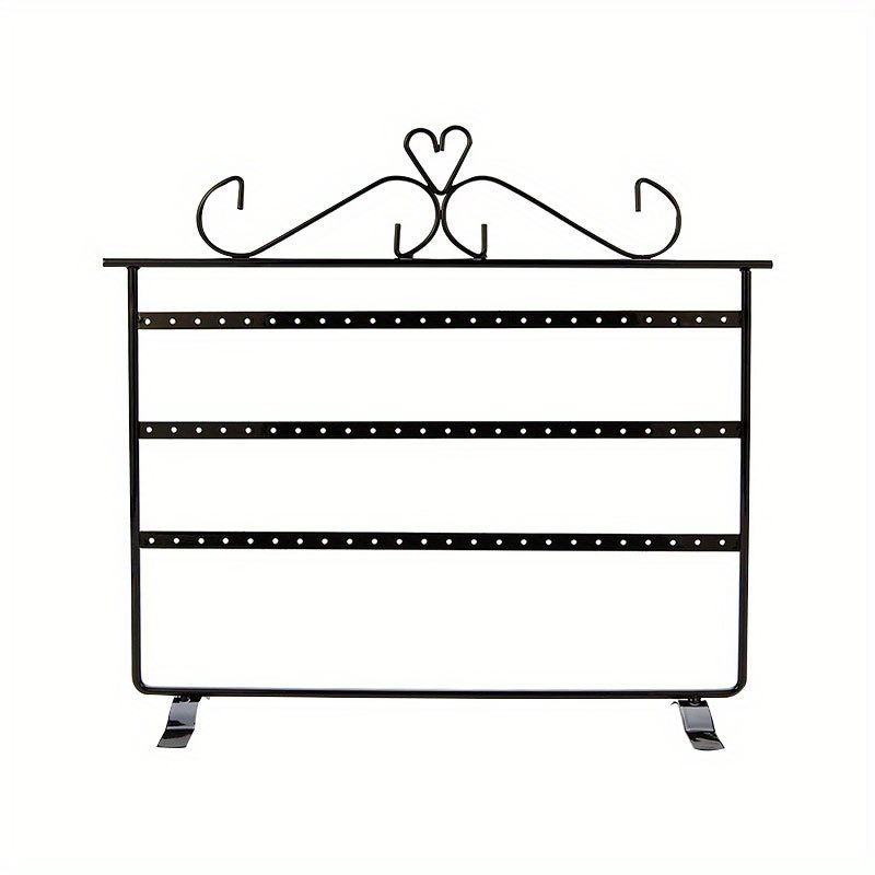 3 Tiers 72 Holes Earring Display Holder Metal Jewelry Storage Organizer